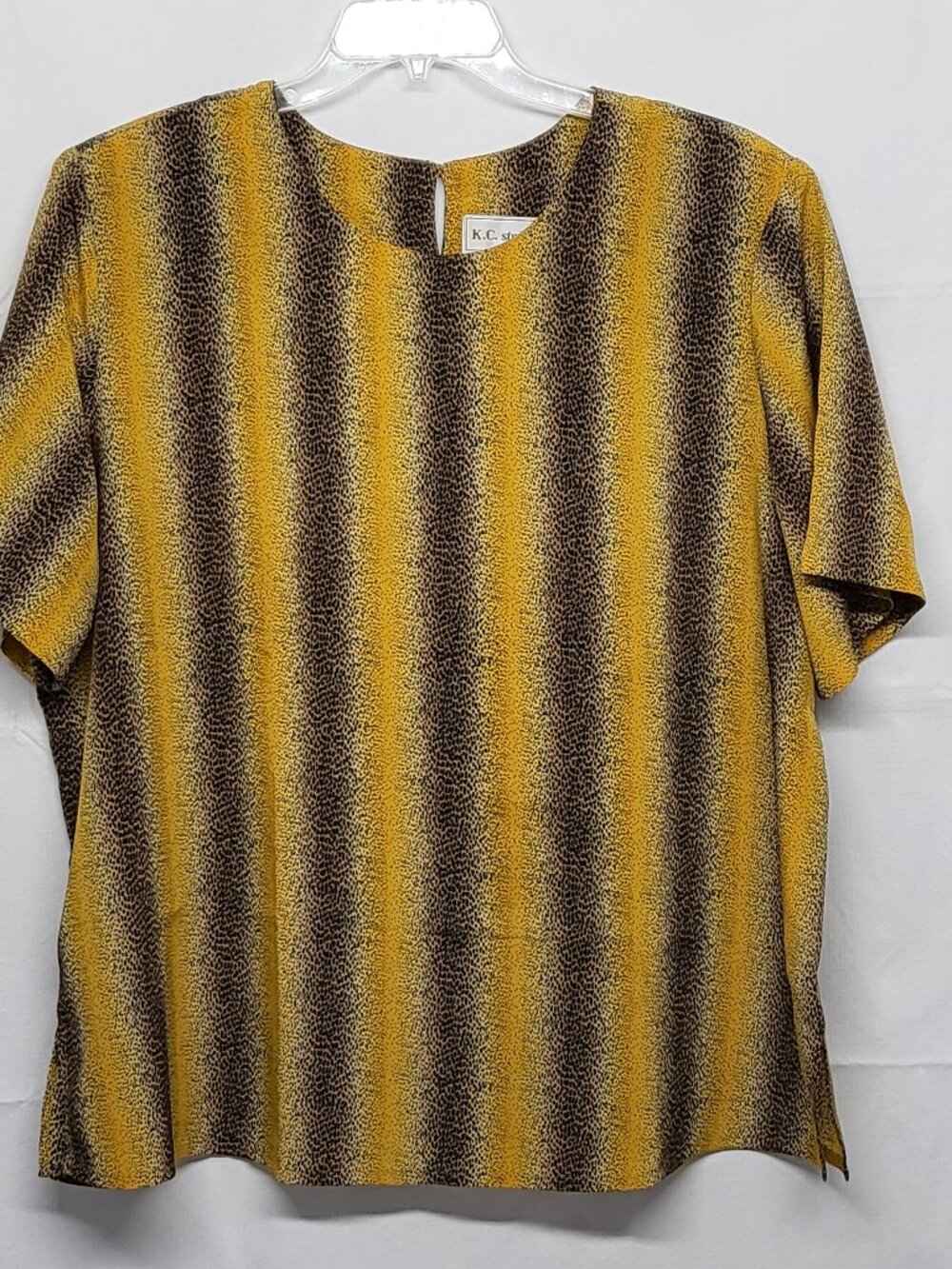 Vintage KC Studio Womens Top 2X Animal Jaguar Cheetah Print Safari  Made in USA